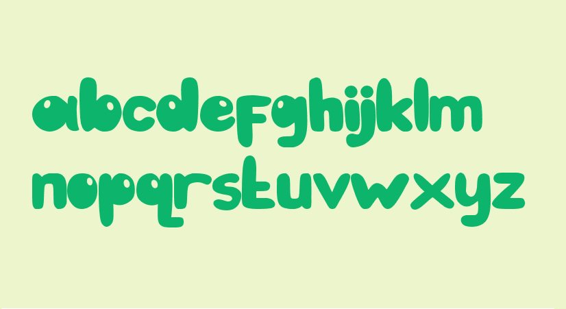 bubble font letter s green