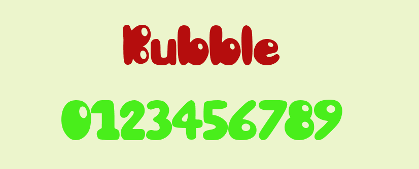 Bubble-font-red-green