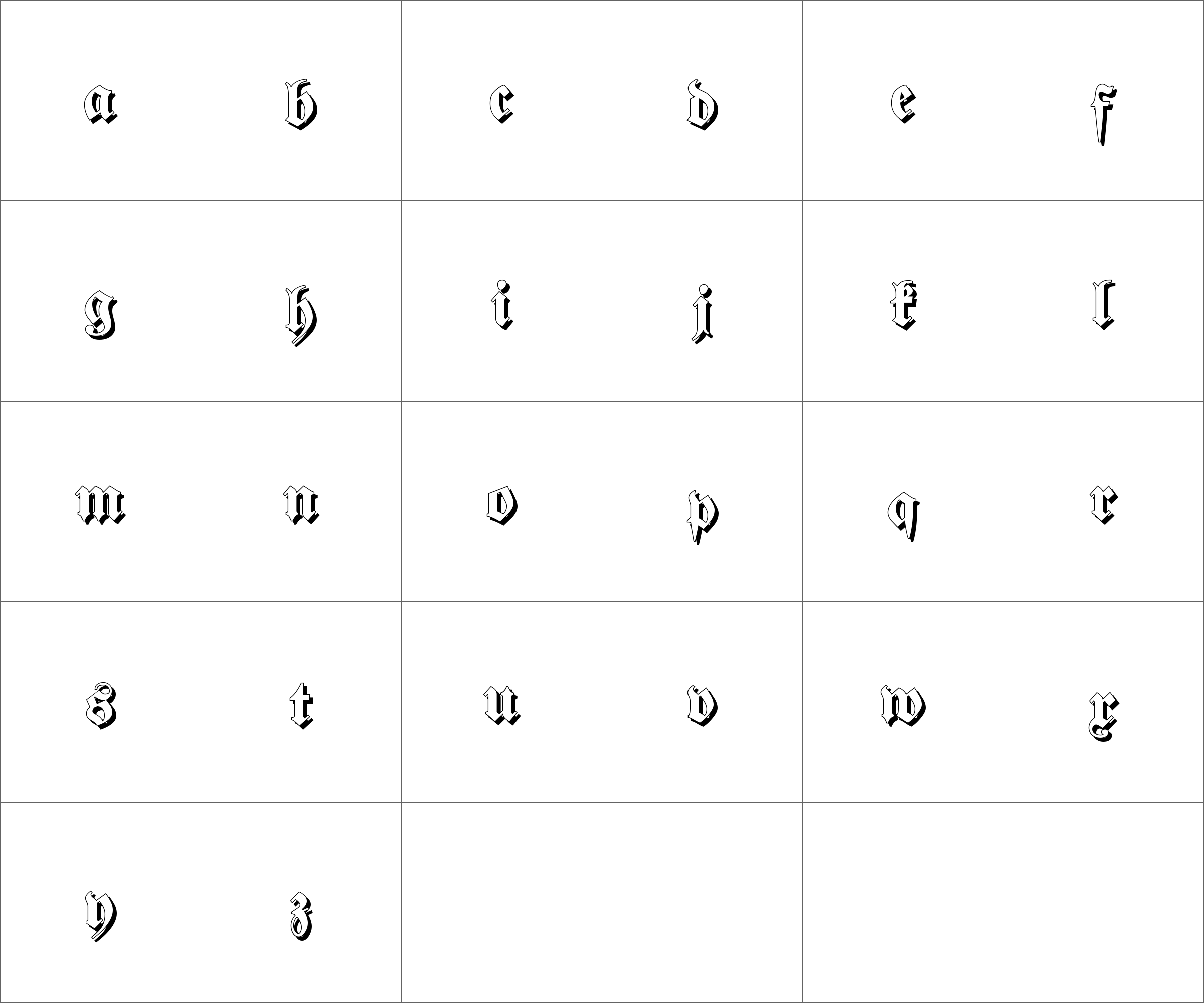 Lowercasse characters image