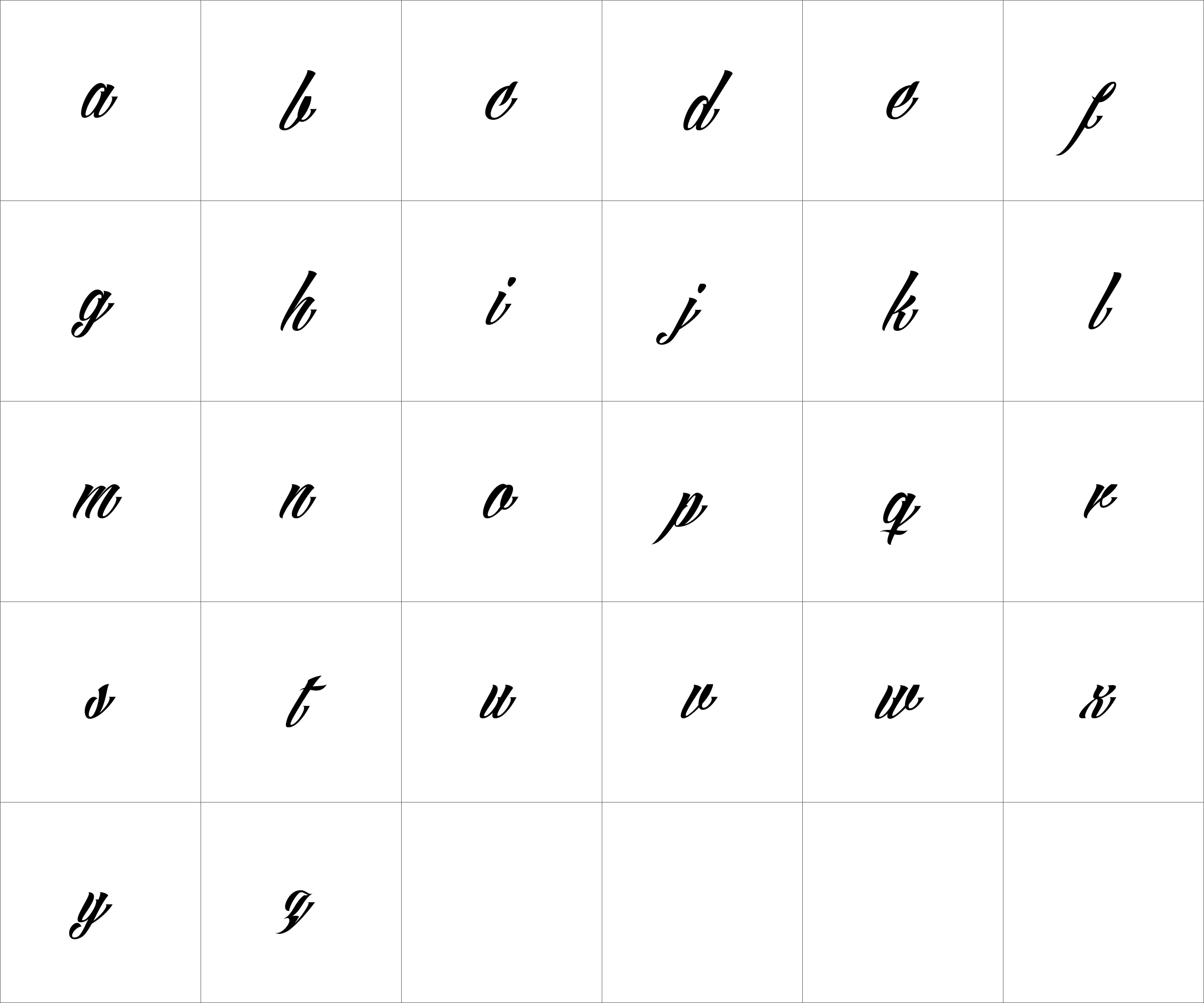 Lowercasse characters image